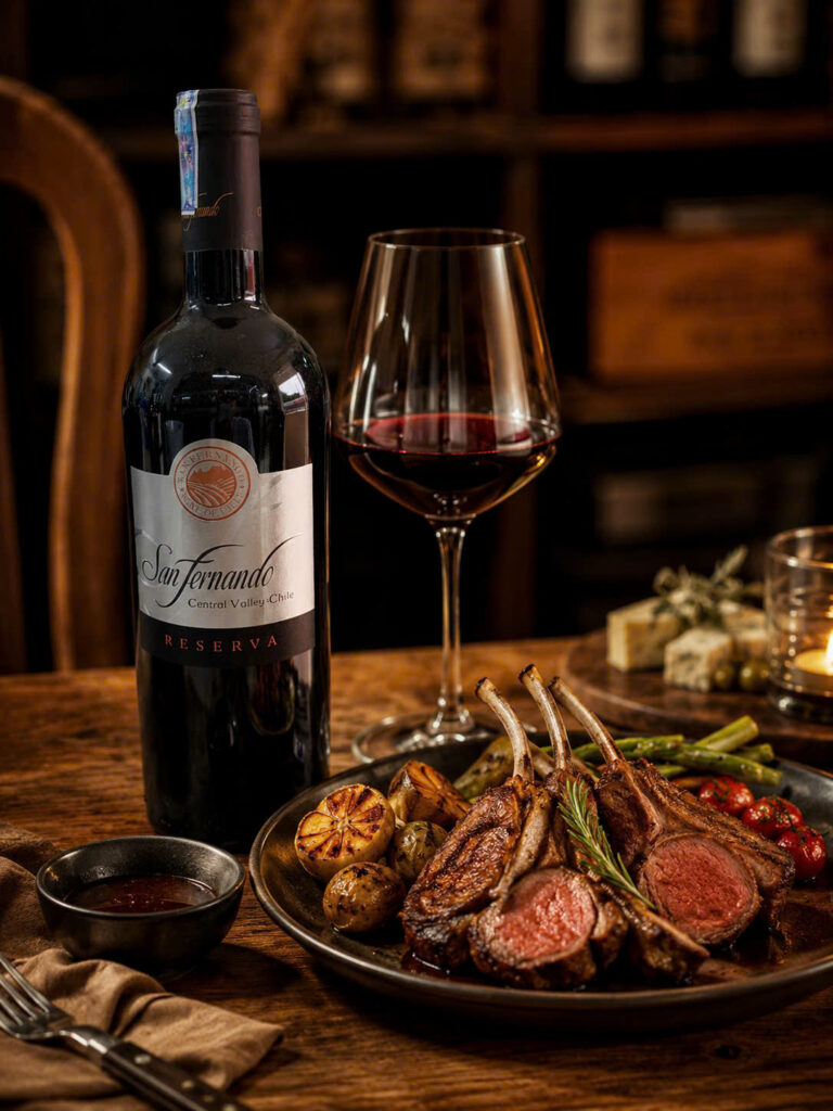 Rượu Vang San Fernando Reserva 14,5% thưởng thức cùng bò bít tết
