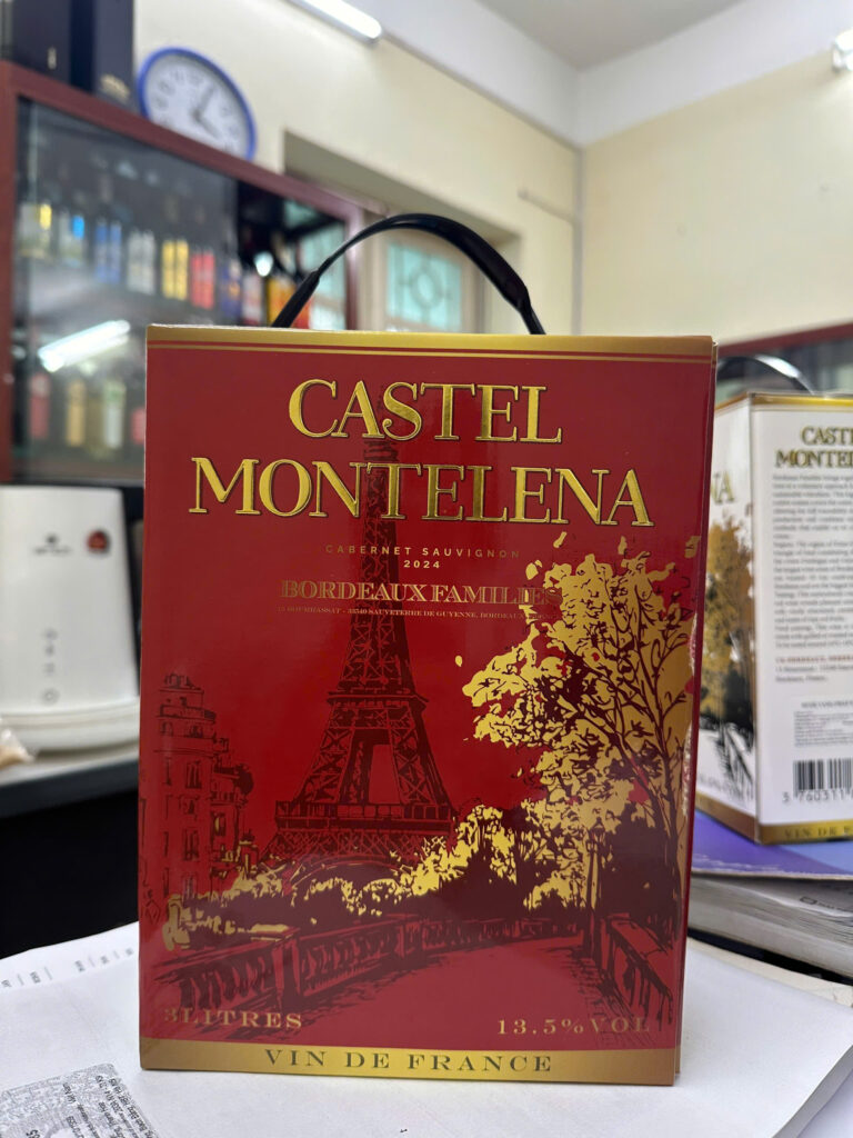 Rượu Vang Bịch 3L Castel Montelena màu trắng Vin de France